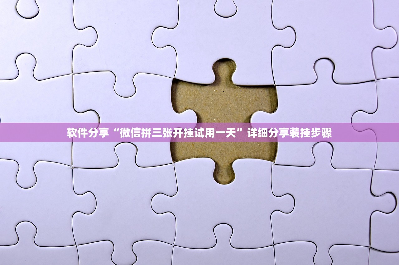 软件分享“微信拼三张开挂试用一天”详细分享装挂步骤