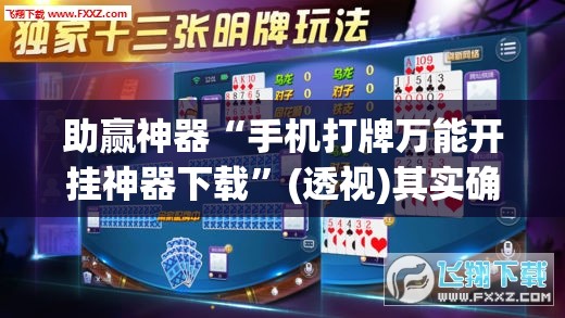 助赢神器“手机打牌万能开挂神器下载”(透视)其实确实有挂