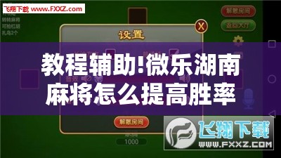 教程辅助!微乐湖南麻将怎么提高胜率”详细外挂透视辅助软件教程