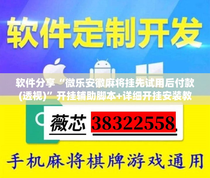 软件分享“微乐安徽麻将挂先试用后付款(透视)	”开挂辅助脚本+详细开挂安装教程