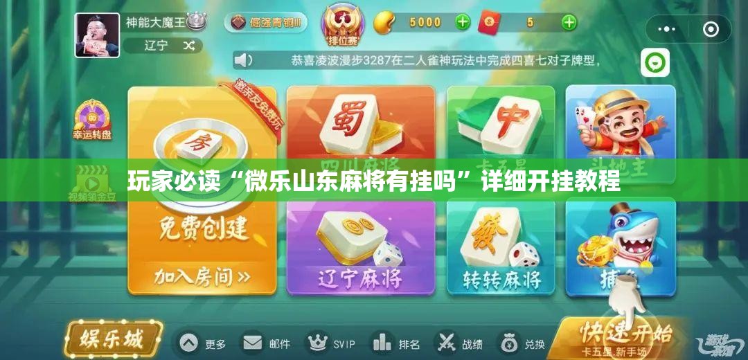 玩家必读“微乐山东麻将有挂吗”详细开挂教程