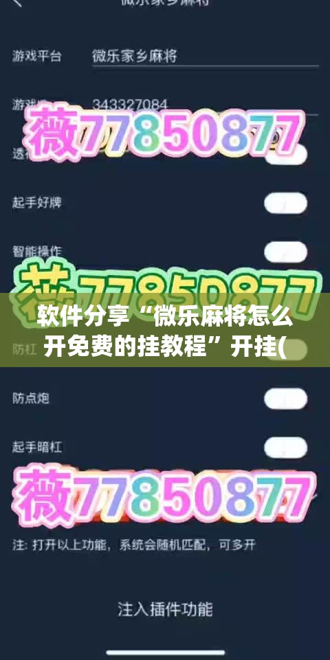 软件分享“微乐麻将怎么开免费的挂教程”开挂(透视)辅助神器