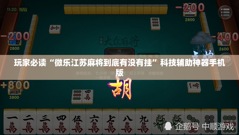 玩家必读“微乐江苏麻将到底有没有挂”科技辅助神器手机版