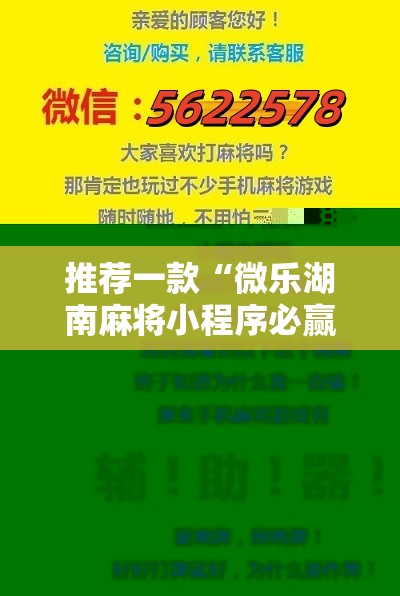 推荐一款“微乐湖南麻将小程序必赢方法”科技辅助神器手机版