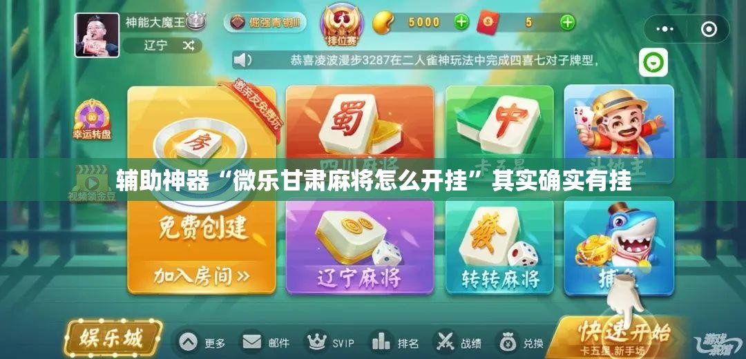辅助神器“微乐甘肃麻将怎么开挂	”其实确实有挂