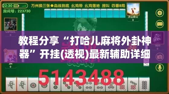 教程分享“打哈儿麻将外卦神器”开挂(透视)最新辅助详细