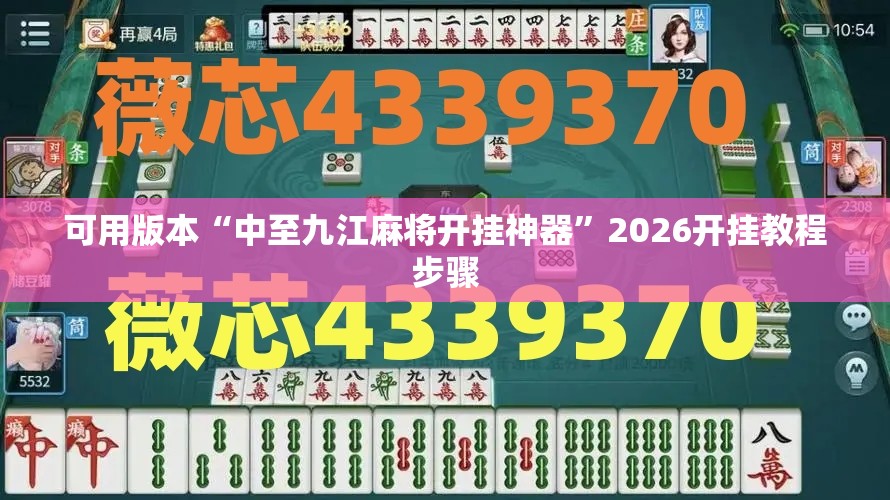 可用版本“中至九江麻将开挂神器”2026开挂教程步骤