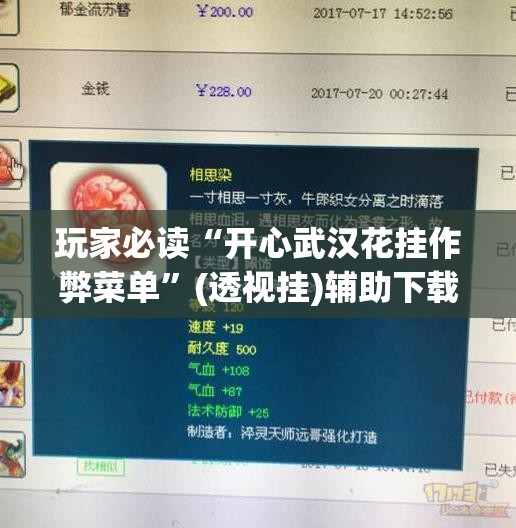 玩家必读“开心武汉花挂作弊菜单”(透视挂)辅助下载教程