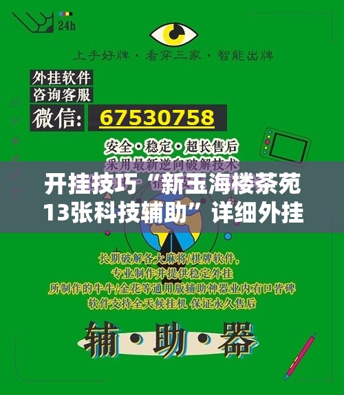 开挂技巧“新玉海楼茶苑13张科技辅助	”详细外挂透视辅助软件教程
