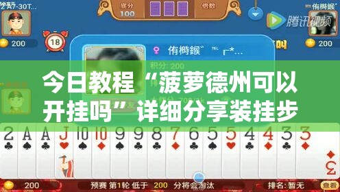 今日教程“菠萝德州可以开挂吗	”详细分享装挂步骤