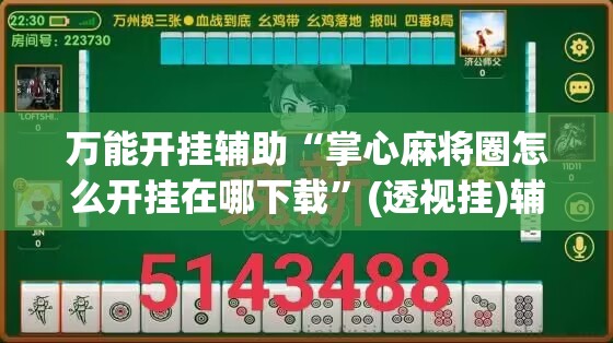 万能开挂辅助“掌心麻将圈怎么开挂在哪下载”(透视挂)辅助下载教程