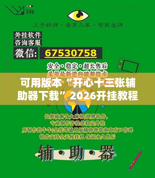 可用版本“开心十三张辅助器下载”2026开挂教程步骤