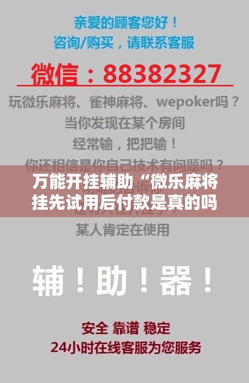 万能开挂辅助“微乐麻将挂先试用后付款是真的吗”科技辅助神器手机版