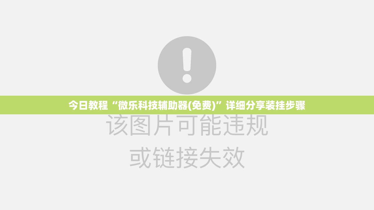 今日教程“微乐科技辅助器(免费)”详细分享装挂步骤