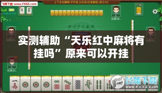 实测辅助“天乐红中麻将有挂吗”原来可以开挂