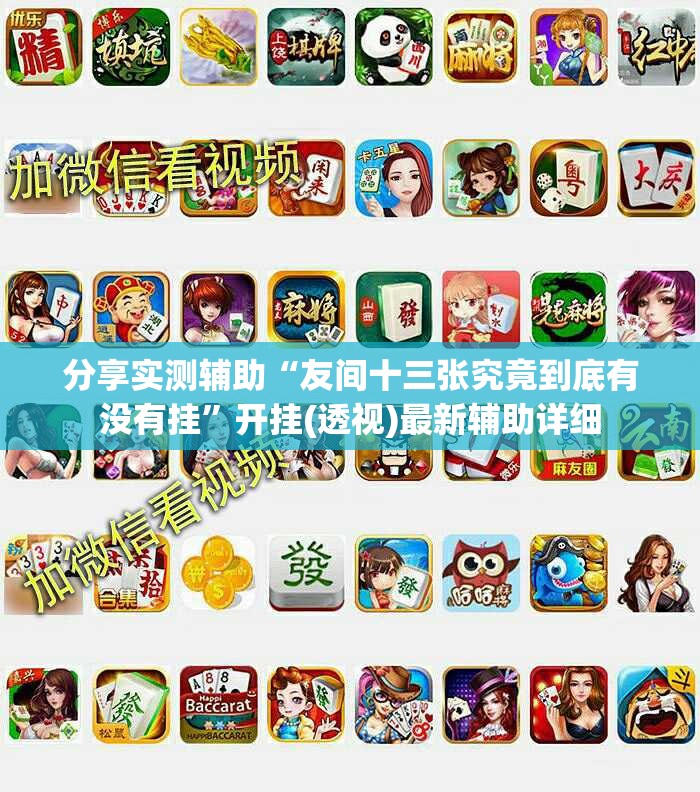 分享实测辅助“友间十三张究竟到底有没有挂	”开挂(透视)最新辅助详细