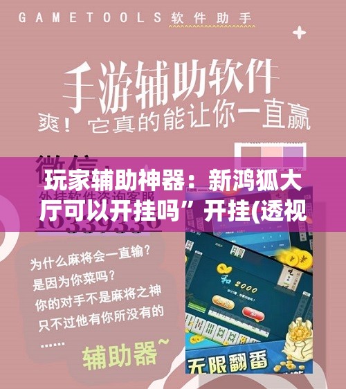 玩家辅助神器：新鸿狐大厅可以开挂吗”开挂(透视)辅助神器