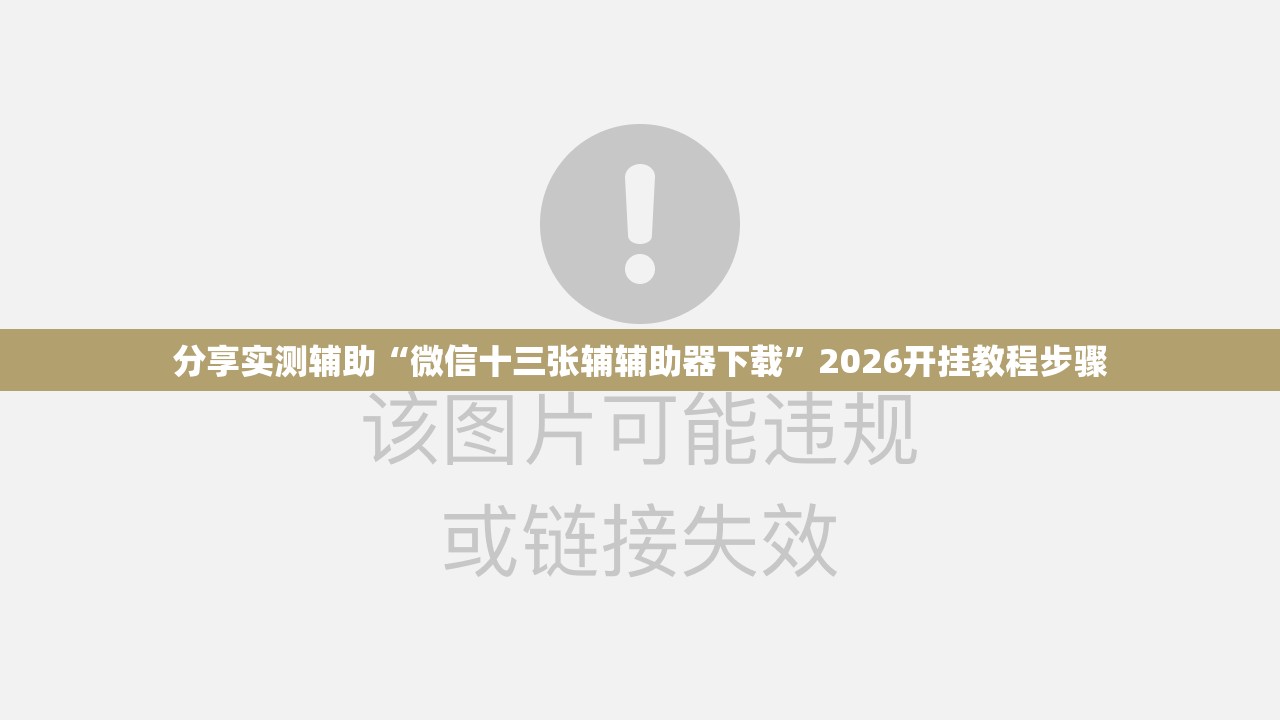分享实测辅助“微信十三张辅辅助器下载”2026开挂教程步骤