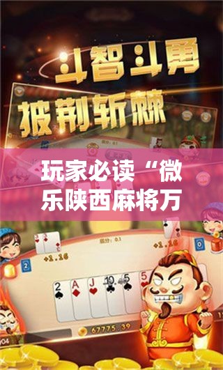 玩家必读“微乐陕西麻将万能开挂器通用版	”2026开挂教程步骤