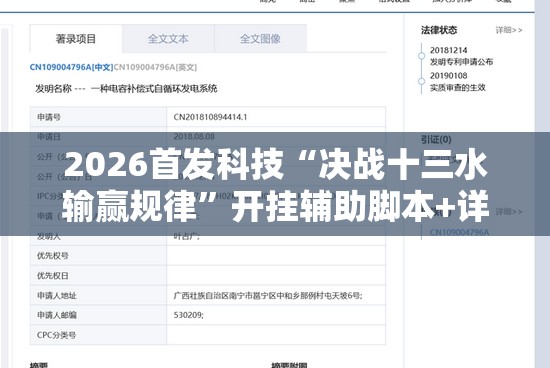 2026首发科技“决战十三水输赢规律”开挂辅助脚本+详细开挂安装教程