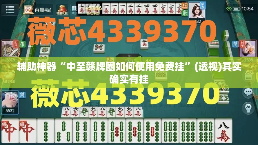 辅助神器“中至赣牌圈如何使用免费挂”(透视)其实确实有挂