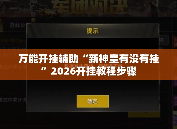 万能开挂辅助“新神皇有没有挂”2026开挂教程步骤