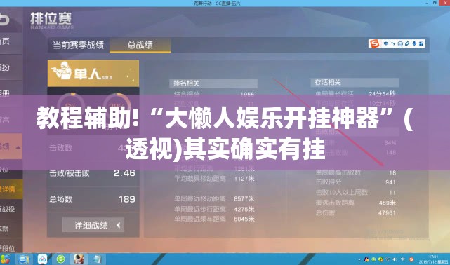教程辅助!“大懒人娱乐开挂神器”(透视)其实确实有挂