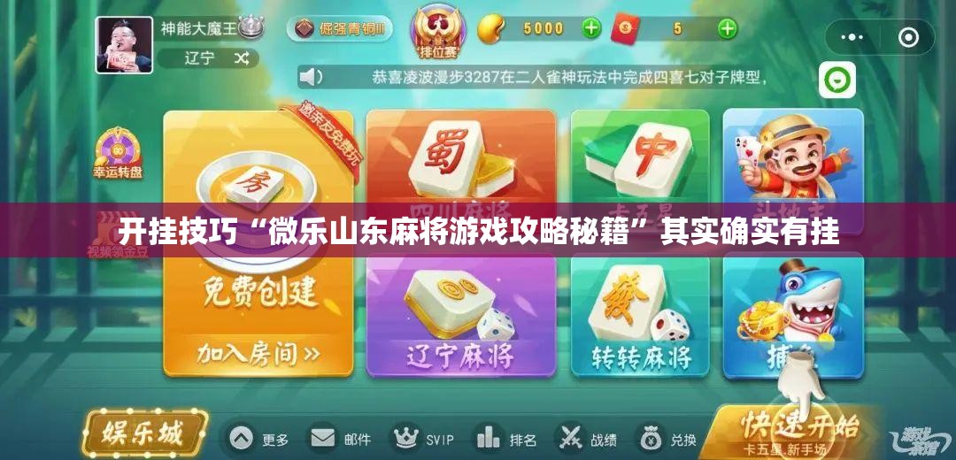 开挂技巧“微乐山东麻将游戏攻略秘籍”其实确实有挂