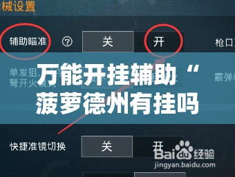 万能开挂辅助“菠萝德州有挂吗”2026开挂教程步骤