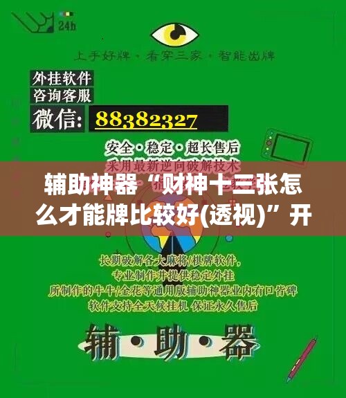 辅助神器“财神十三张怎么才能牌比较好(透视)”开挂辅助脚本+详细开挂安装教程